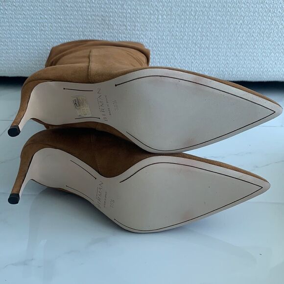 Alexandre Birman Lucy Suede Scrunch Boots Walnut Camel Brown - Picture 11 of 11